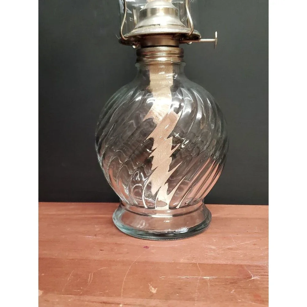 Kaadan LTD Vintage Swirl Base Hurricane Oil Lamp